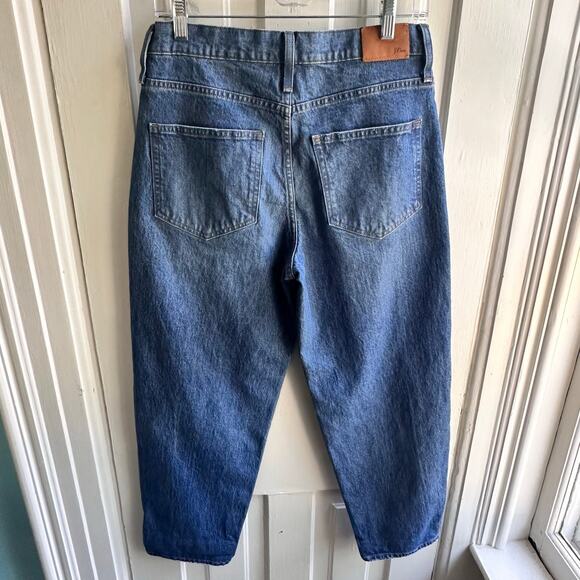 J Crew Peggy Barrel Leg High Rise Tapered Jeans Authentic Blue Wash - Picture 7 of 10